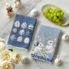 Artoid Mode Pink Rabbit Bunny Eggs Happy Easter Flowers Kitchen Towels Dish Towels, 18×26 Inch Seasonal Spring Decoration Cleaning Set of 4(Blue)