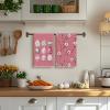 Artoid Mode Pink Rabbit Bunny Eggs Happy Easter Flowers Kitchen Towels Dish Towels, 18×26 Inch Seasonal Spring Decoration Cleaning Set of 4(Pink)