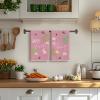 Artoid Mode Pink Rabbit Flower Leaves Bunny Eggs Happy Easter Spring Kitchen Towels Dish Towels, 18×26 Inch Farmhouse Summer Decoration Cleaning Set of 4(Pink)