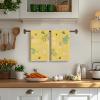 Artoid Mode Pink Rabbit Flower Leaves Bunny Eggs Happy Easter Spring Kitchen Towels Dish Towels, 18×26 Inch Farmhouse Summer Decoration Cleaning Set of 4(Yellow)