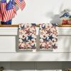 Artoid Mode Strip-Shaped America Stars Patriotic 4th of July Kitchen Towels Dish Towels, 18×26 Inch Memorial Day Decoration Hand Towels Set of 2