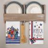 Artoid Mode Stripes American Flag Vase Windmill 4th of July Kitchen Towels Dish Towels, 18×26 Inch Patriotic Memorial Day Decor Hand Towels Set of 4