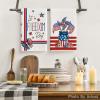 Artoid Mode Stripes American Flag Vase Windmill 4th of July Kitchen Towels Dish Towels, 18×26 Inch Patriotic Memorial Day Decor Hand Towels Set of 4