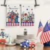 Artoid Mode Vase Flowers American Patriotic 4th of July Kitchen Towels Dish Towels, 18×26 Inch Flag Memorial Day Decoration Hand Towels Set of 2