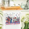 Artoid Mode Vase Flowers American Patriotic 4th of July Kitchen Towels Dish Towels, 18×26 Inch Flag Memorial Day Decoration Hand Towels Set of 2