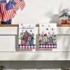 Artoid Mode Vase Flowers American Patriotic 4th of July Kitchen Towels Dish Towels, 18×26 Inch Flag Memorial Day Decoration Hand Towels Set of 2