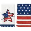 Artoid Mode American Flag Stars 4th of July Kitchen Towels Dish Towels, 18×26 Inch Patriotic Memorial Day Decoration Hand Towels Set of 2