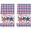 Artoid Mode Blue Red Buffalo Plaid Stars Patriotic 4th of July Kitchen Towels Dish Towels, 18×26 Inch Memorial Day Decoration Hand Towels Set of 2(Red/Blue)