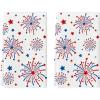 Artoid Mode Fireworks Stars Patriotic 4th of July Kitchen Towels Dish Towels, 18×26 Inch Farmhouse Memorial Day Decoration Hand Towels Set of 2(Beige)