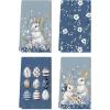Artoid Mode Pink Rabbit Bunny Eggs Happy Easter Flowers Kitchen Towels Dish Towels, 18×26 Inch Seasonal Spring Decoration Cleaning Set of 4(Blue)