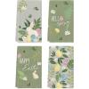 Artoid Mode Pink Rabbit Flower Leaves Bunny Eggs Happy Easter Spring Kitchen Towels Dish Towels, 18×26 Inch Farmhouse Summer Decoration Cleaning Set of 4(Green)