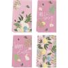 Artoid Mode Pink Rabbit Flower Leaves Bunny Eggs Happy Easter Spring Kitchen Towels Dish Towels, 18×26 Inch Farmhouse Summer Decoration Cleaning Set of 4(Pink)
