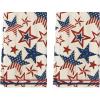 Artoid Mode Strip-Shaped America Stars Patriotic 4th of July Kitchen Towels Dish Towels, 18×26 Inch Memorial Day Decoration Hand Towels Set of 2