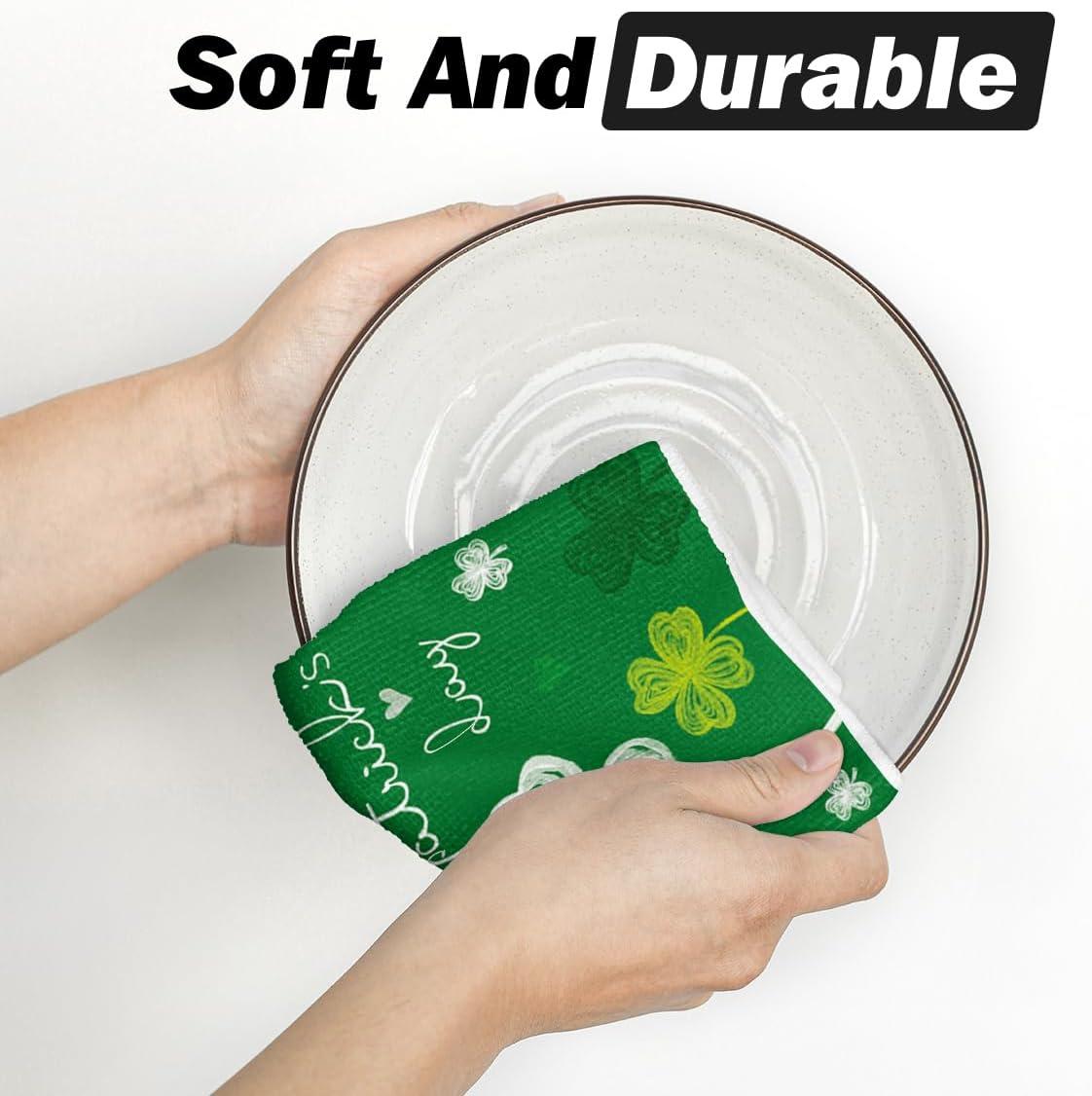 image:imageArtoid Mode Shamrock Heart Lucky Happy St Patricks Day Kitchen Towels Dish Towels 18x26 Inch Farmhouse Spring Decoration Cleaning Set of 4
