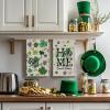 Artoid Mode Beige Clover Shamrock St.Patrick’s Day Kitchen Dish Towels, 18×26 Inch Farmhouse Holiday Spring Decoration Cleaning Set of 2(Wood)