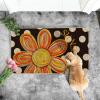 Artoid Mode Black Dots Flower Summer Doormat, Home Decor Low-Profile Switch Rug Door Mat Floor Mat for Indoor Outdoor 17×29 Inch(Black)