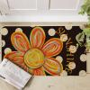 Artoid Mode Black Dots Flower Summer Doormat, Home Decor Low-Profile Switch Rug Door Mat Floor Mat for Indoor Outdoor 17×29 Inch(Black)