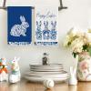 Artoid Mode Blue Rabbits Bunny Bow Easter Kitchen Towels Dish Towels, 18×26 Inch Celadon Spring Farmhouse Holiday Decoration Hand Towels Set of 4