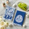 Artoid Mode Blue Rabbits Bunny Bow Easter Kitchen Towels Dish Towels, 18×26 Inch Celadon Spring Farmhouse Holiday Decoration Hand Towels Set of 4