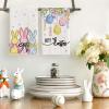 Artoid Mode Bow Rabbit Flower Leaves Bunny Eggs Happy Easter Spring Kitchen Towels Dish Towels, 18×26 Inch Farmhouse Summer Decoration Cleaning Set of 4