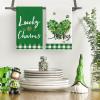 Artoid Mode Buffalo Plaid Shamrock St. Patrick’s Day Kitchen Towels Dish Towels, 18×26 Inch Farmhouse Spring Decoration Hand Towels Set of 4