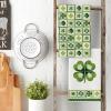 Artoid Mode Checkered Lace Clover Shamrock St.Patrick’s Day Kitchen Dish Towels, 18×26 Inch Farmhouse Holiday Decoration Cleaning Set of 2