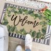 Artoid Mode Eucalyptus Summer Welcome Doormat, Seasonal Spring Summer Low-Profile Yard Floor Switch Mat for Indoor Outdoor 17 x 29 Inch