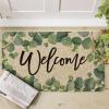 Artoid Mode Eucalyptus Summer Welcome Doormat, Seasonal Spring Summer Low-Profile Yard Floor Switch Mat for Indoor Outdoor 17 x 29 Inch