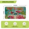 Artoid Mode Flamingo Coconut Tree Hello Summer Doormat, Home Decor Low-Profile Switch Rug Door Mat Floor Mat for Indoor Outdoor 17×29 Inch