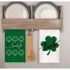 Artoid Mode Green Clover Shamrock Lucky St. Patrick’s Day Kitchen Towels Dish Towels, 18×26 Inch Seasonal Decoration Hand Towels Set of 4(Green)