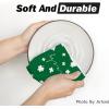 Artoid Mode Green Clover Shamrock Lucky St. Patrick’s Day Kitchen Towels Dish Towels, 18×26 Inch Seasonal Decoration Hand Towels Set of 4(Green)