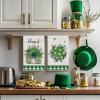Artoid Mode Heart Shamrock Bow Vase Car Lucky St. Patrick’s Day Kitchen Towels Dish Towels, 18×26 Inch Farmhouse Spring Decoration Cleaning Set of 4