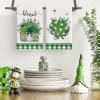 Artoid Mode Heart Shamrock Bow Vase Car Lucky St. Patrick’s Day Kitchen Towels Dish Towels, 18×26 Inch Farmhouse Spring Decoration Cleaning Set of 4