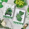 Artoid Mode Heart Shamrock Bow Vase Car Lucky St. Patrick’s Day Kitchen Towels Dish Towels, 18×26 Inch Farmhouse Spring Decoration Cleaning Set of 4