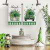 Artoid Mode Plaid Vase Car Lucky Shamrock St. Patrick’s Day Kitchen Towels Dish Towels, 18×26 Inch Farmhouse Spring Decoration Hand Towels Set of 2