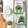 Artoid Mode Plaid Vase Car Lucky Shamrock St. Patrick’s Day Kitchen Towels Dish Towels, 18×26 Inch Farmhouse Spring Decoration Hand Towels Set of 2