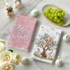 Artoid Mode Rabbit Tree Bunny Eggs Bless Our Home Flower Easter Spring Kitchen Towels Dish Towels, 18×26 Inch Farmhouse Summer Decoration Cleaning Set of 4