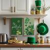 Artoid Mode Sage Shamrock Leaves Lucky Charm St. Patrick’s Day Kitchen Towels Dish Towels, 18×26 Inch Farmhouse Spring Decoration Cleaning Set of 4