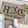Artoid Mode Sea Shell Home Sweet Home Summer Doormat, Home Decor Low-Profile Switch Rug Door Mat Floor Mat for Indoor Outdoor 17×29 Inch