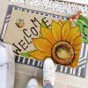 Artoid Mode Sunflower Bee Welcome Summer Doormat, Spring Home Decor Low-Profile Switch Rug Door Mat Floor Mat for Indoor Outdoor 17×29 Inch(Yellow)