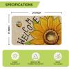 Artoid Mode Sunflower Bee Welcome Summer Doormat, Spring Home Decor Low-Profile Switch Rug Door Mat Floor Mat for Indoor Outdoor 17×29 Inch(Yellow)