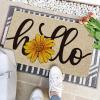 Artoid Mode Yellow Hello Sunflower Summer Doormat, Home Decor Low-Profile Switch Rug Door Mat Floor Mat for Indoor Outdoor 17×29 Inch(Beige)