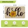 Artoid Mode Yellow Hello Sunflower Summer Doormat, Home Decor Low-Profile Switch Rug Door Mat Floor Mat for Indoor Outdoor 17×29 Inch(Beige)