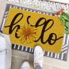 Artoid Mode Yellow Hello Sunflower Summer Doormat, Home Decor Low-Profile Switch Rug Door Mat Floor Mat for Indoor Outdoor 17×29 Inch(Yellow)