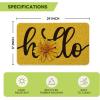 Artoid Mode Yellow Hello Sunflower Summer Doormat, Home Decor Low-Profile Switch Rug Door Mat Floor Mat for Indoor Outdoor 17×29 Inch(Yellow)