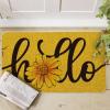 Artoid Mode Yellow Hello Sunflower Summer Doormat, Home Decor Low-Profile Switch Rug Door Mat Floor Mat for Indoor Outdoor 17×29 Inch(Yellow)