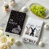 Artoid Mode Yellow Stripe Polka dots Rabbit Bunny Easter Kitchen Towels Dish Towels, 18×26 Inch Seasonal Spring Decoration Cleaning Set of 4(Black)