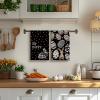 Artoid Mode Yellow Stripe Polka dots Rabbit Bunny Easter Kitchen Towels Dish Towels, 18×26 Inch Seasonal Spring Decoration Cleaning Set of 4(Black)