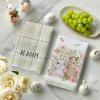 Artoid Mode Yellow Stripe Polka dots Rabbit Bunny Easter Kitchen Towels Dish Towels, 18×26 Inch Seasonal Spring Decoration Cleaning Set of 4(Green)
