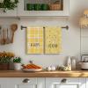 Artoid Mode Yellow Stripe Polka dots Rabbit Bunny Easter Kitchen Towels Dish Towels, 18×26 Inch Seasonal Spring Decoration Cleaning Set of 4(Yellow)
